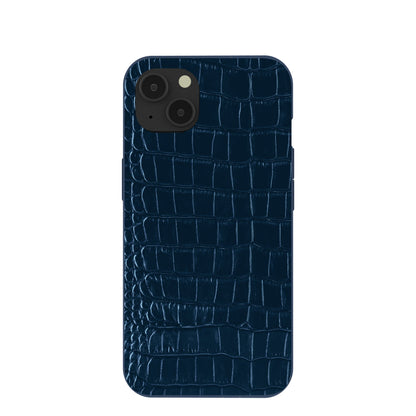 Navy Blue Croc iPhone 13 Case