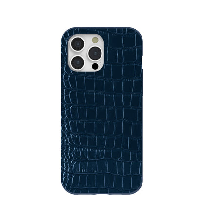 Navy Blue Croc iPhone 15 Pro Max Case