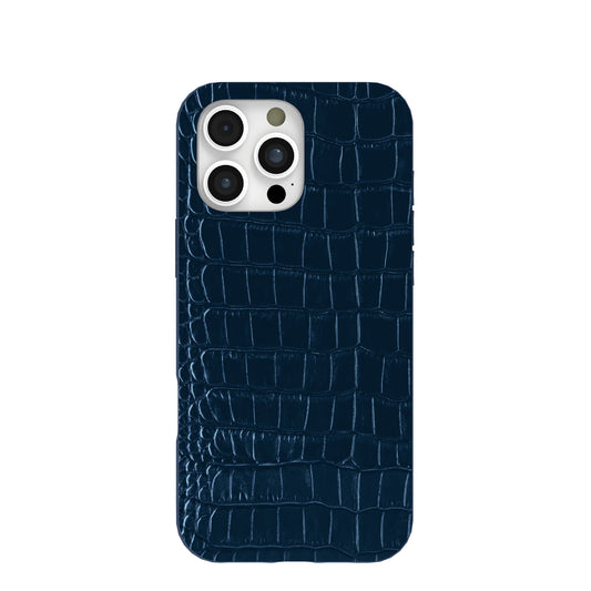 Navy Blue Croc iPhone 16 Pro Max Case