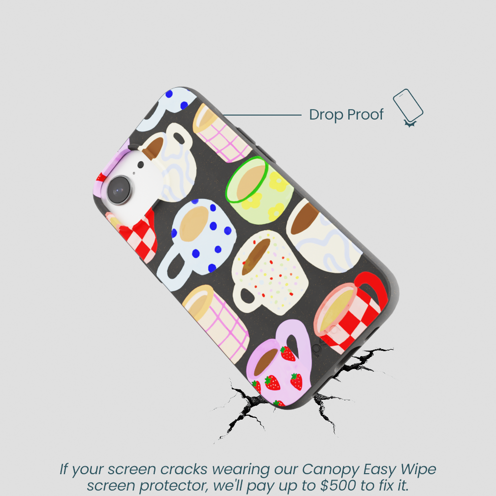 Black Cup of Joy iPhone 16e/17e Case