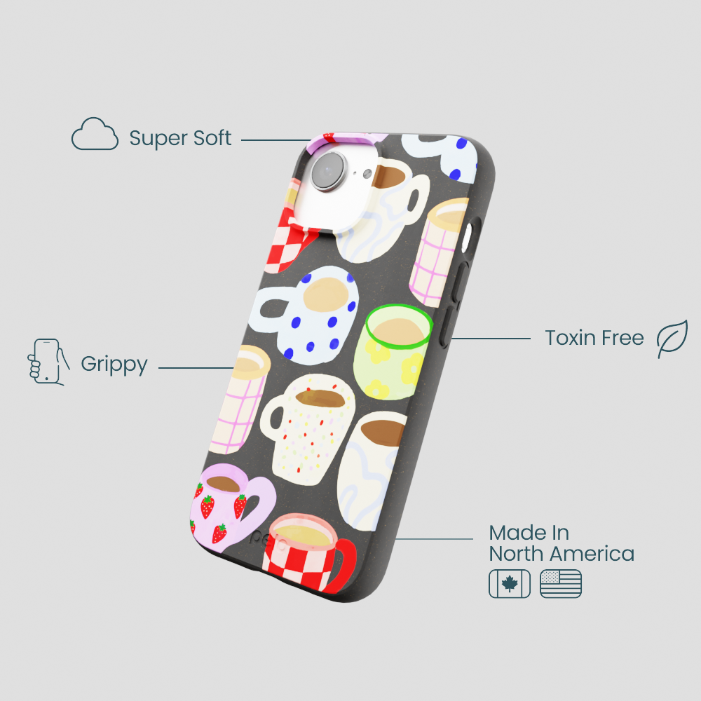 Black Cup of Joy iPhone 16e/17e Case