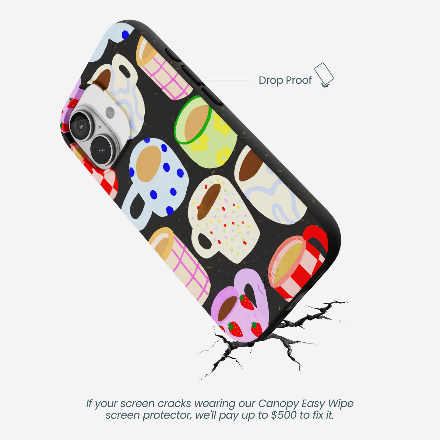 Black Cup of Joy iPhone 17 Case