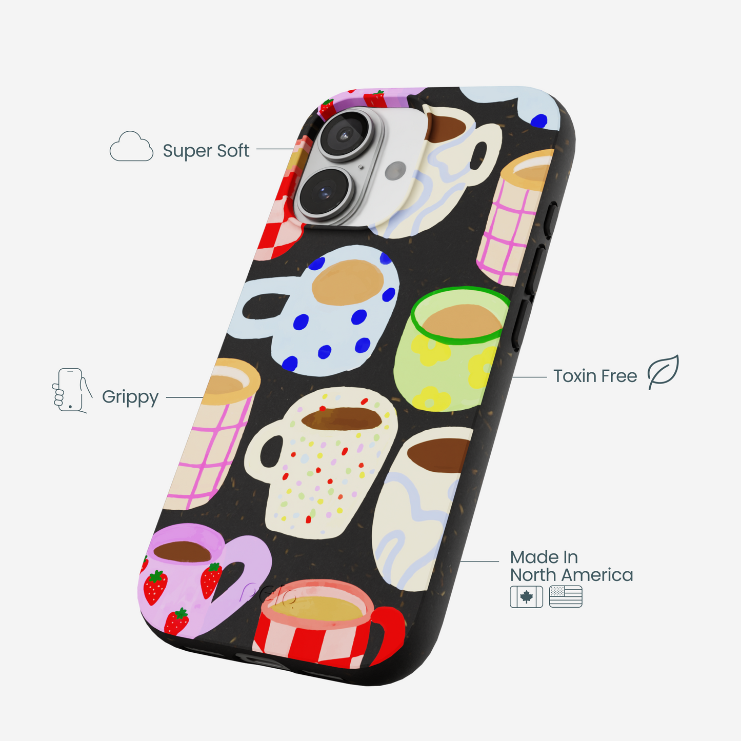 Black Cup of Joy iPhone 17 Case