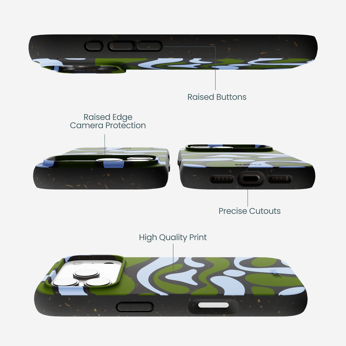 Black Curve and Flow iPhone 17 Pro Case