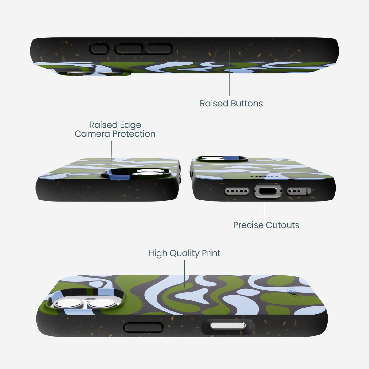 Black Curve and Flow iPhone 17 Case