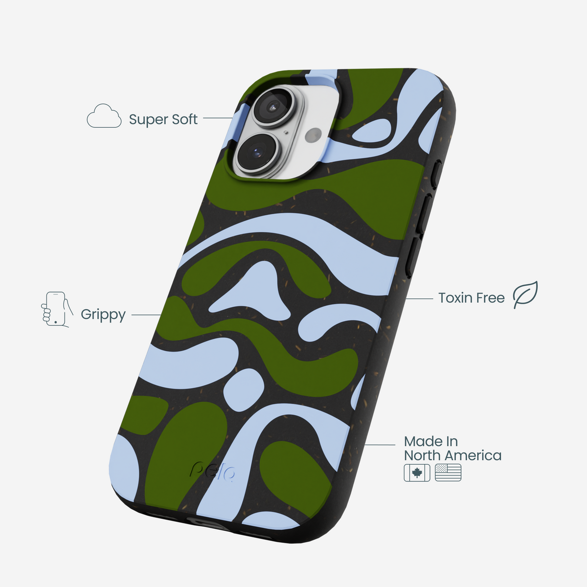 Black Curve and Flow iPhone 17 Case