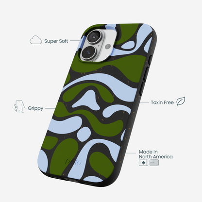 Black Curve and Flow iPhone 17 Case