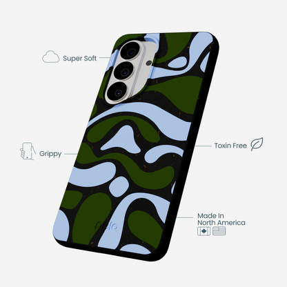 Black Curve and Flow Samsung Galaxy S26 Case