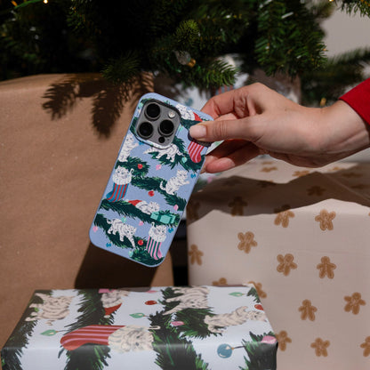Powder Blue Christmas Kittens Samsung Galaxy S26 Case