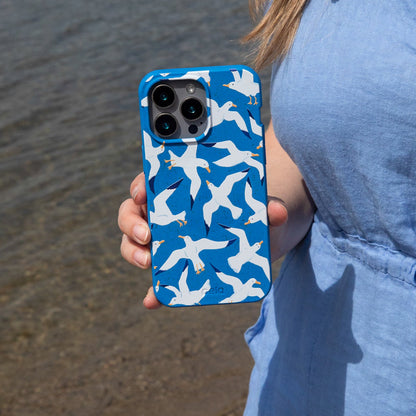 Electric Blue Seagulls Samsung Galaxy S26 Case