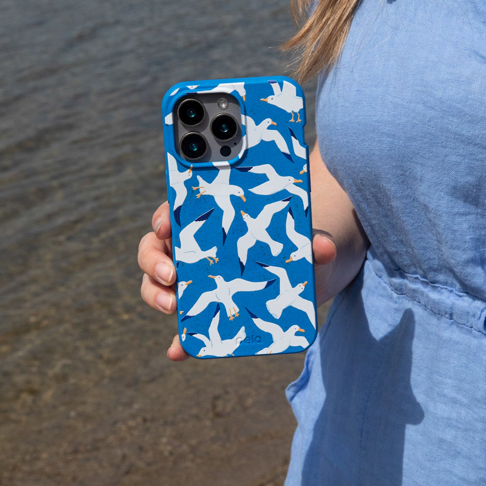 Electric Blue Seagulls iPhone Air Case