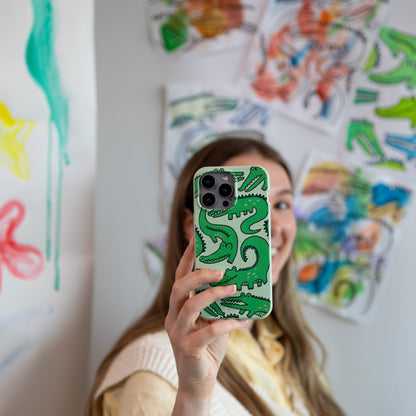 Sage Green Croc a Doodle Samsung Galaxy S26 Case