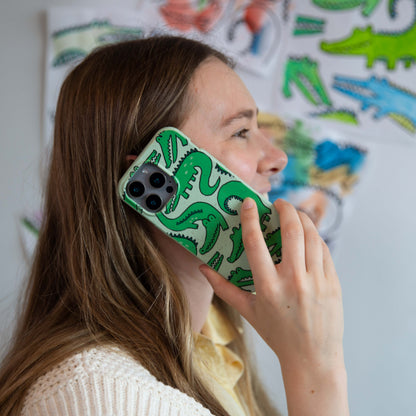 Sage Green Croc a Doodle Samsung Galaxy S26+(Plus) Case