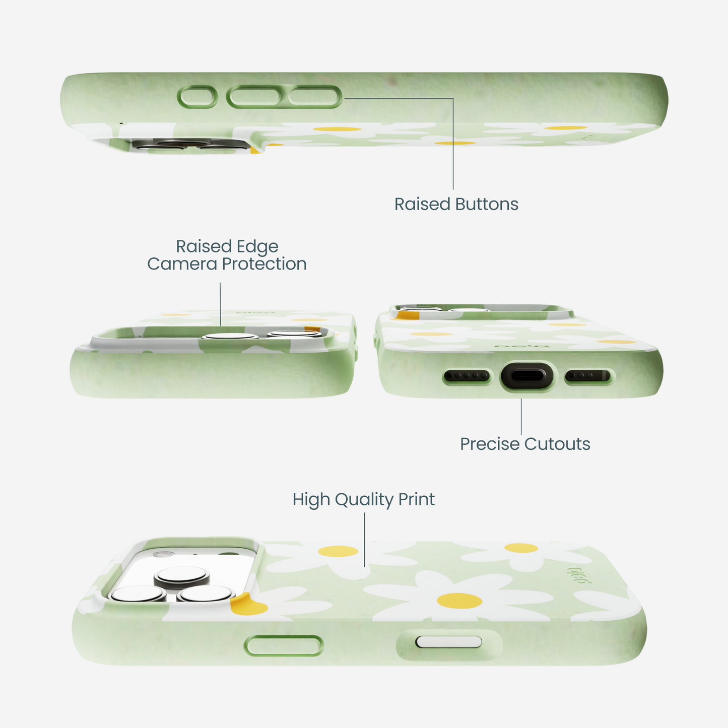Sage Green Daisy iPhone 17 Pro Case