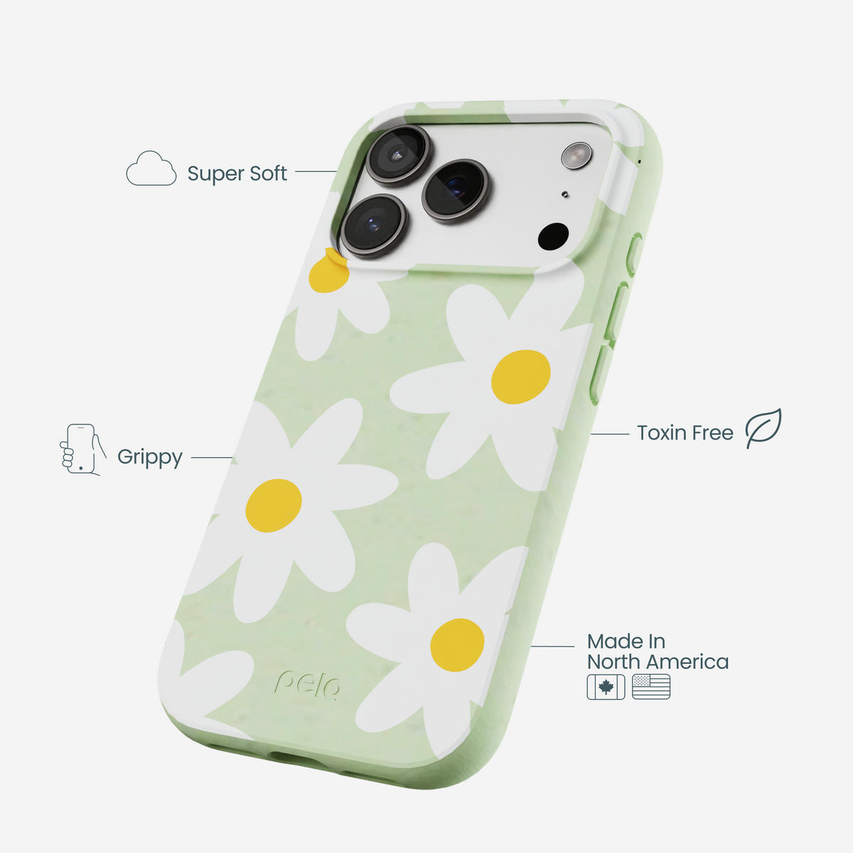 Sage Green Daisy iPhone 17 Pro Case
