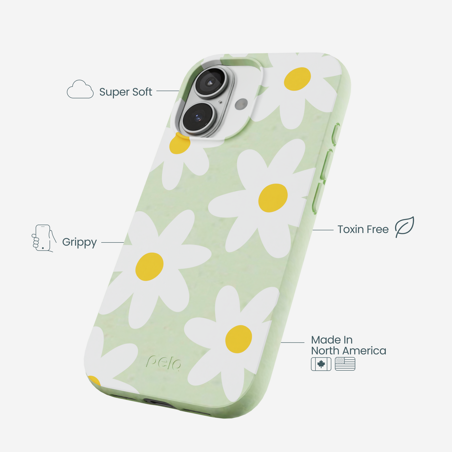 Sage Green Daisy iPhone 17 Case
