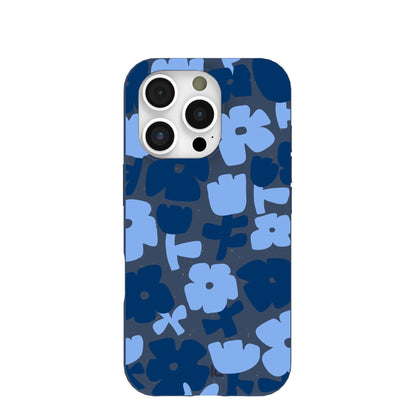 Navy Blue Daydream Blooms iPhone 16 Pro Case