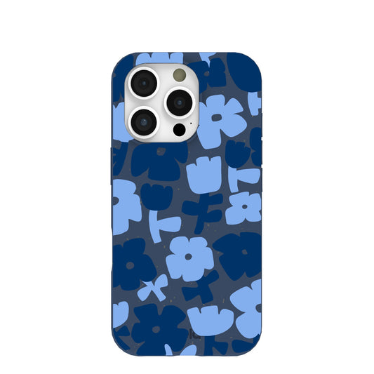 Navy Blue Daydream Blooms iPhone 16 Pro Case