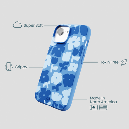 Electric Blue Daydream Blooms iPhone 16e/17e Case