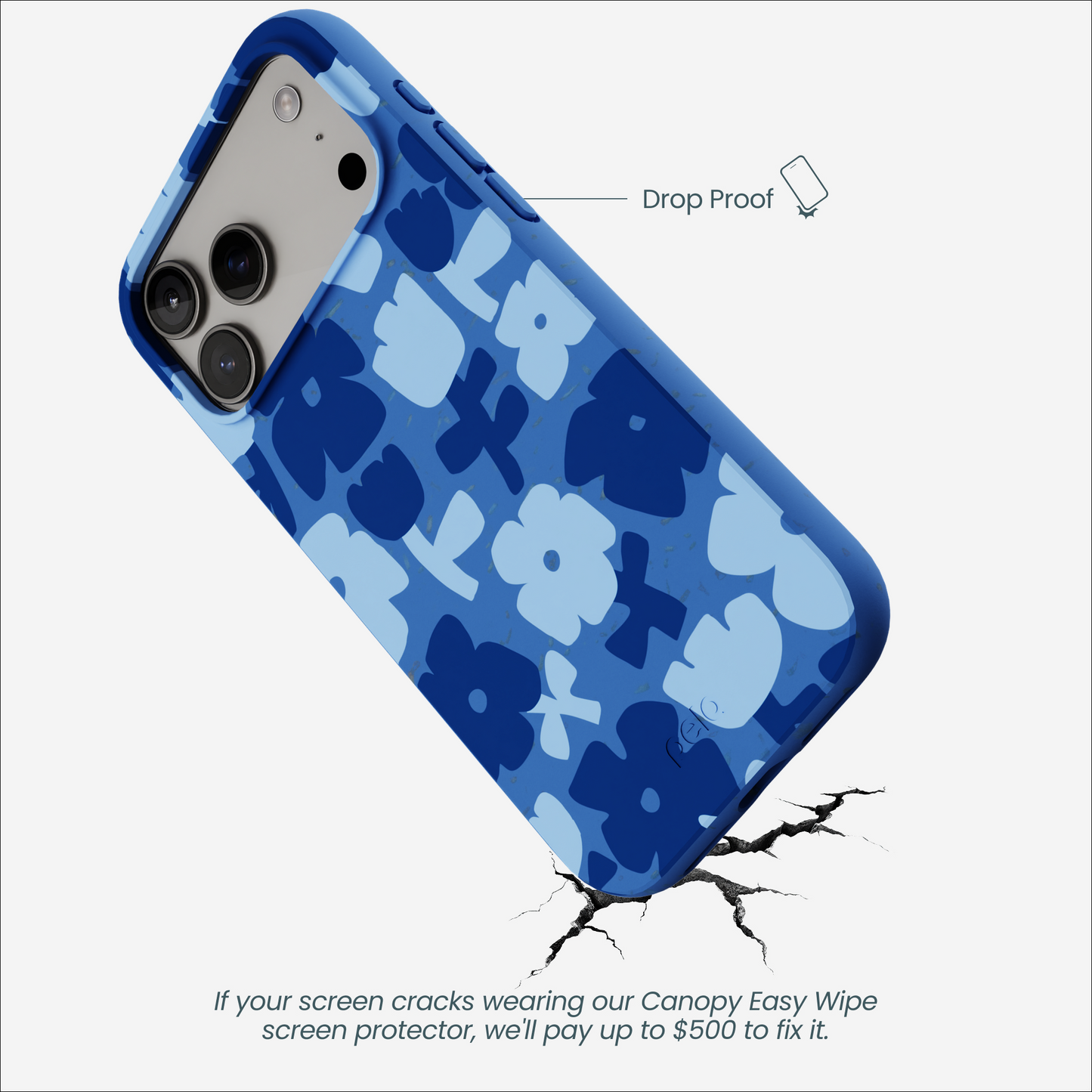 Electric Blue Daydream Blooms iPhone 17 Pro Max Case