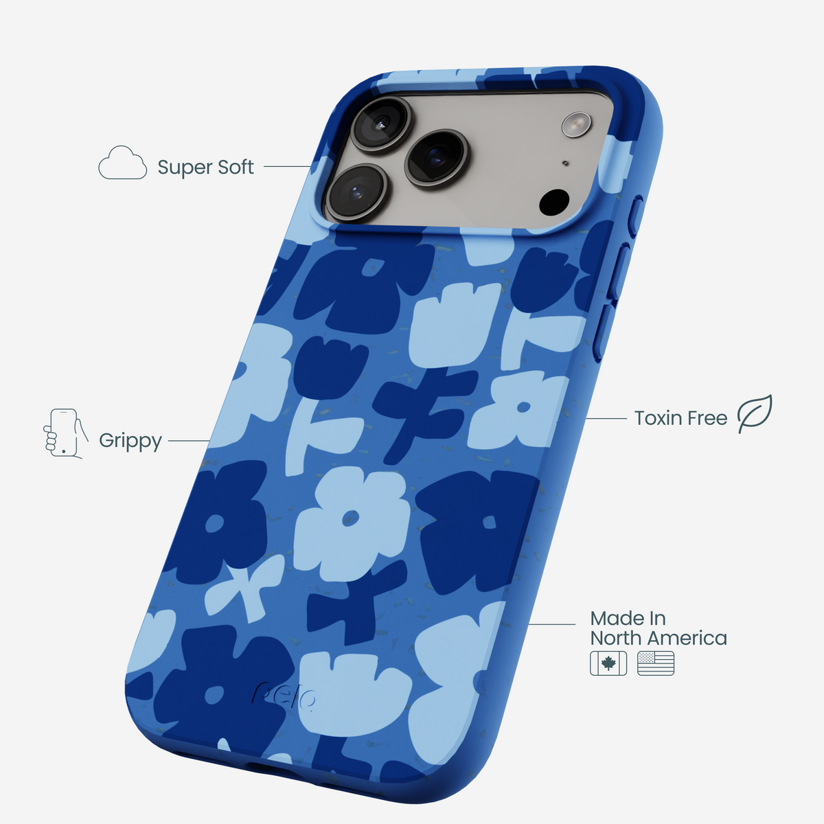 Electric Blue Daydream Blooms iPhone 17 Pro Max Case