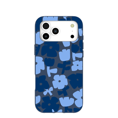 Navy Blue Daydream Blooms iPhone 17 Pro Max Case