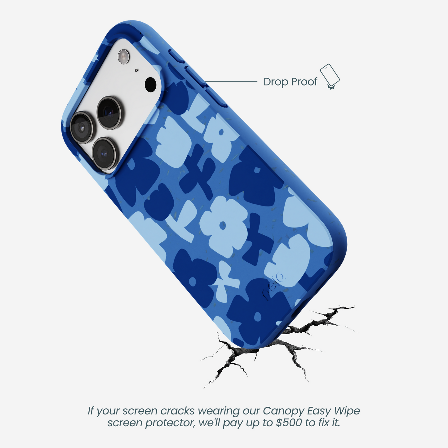 Electric Blue Daydream Blooms iPhone 17 Pro Case