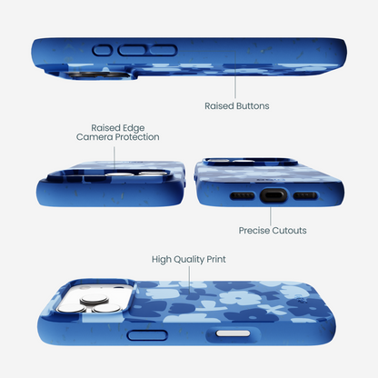 Electric Blue Daydream Blooms iPhone 17 Pro Case
