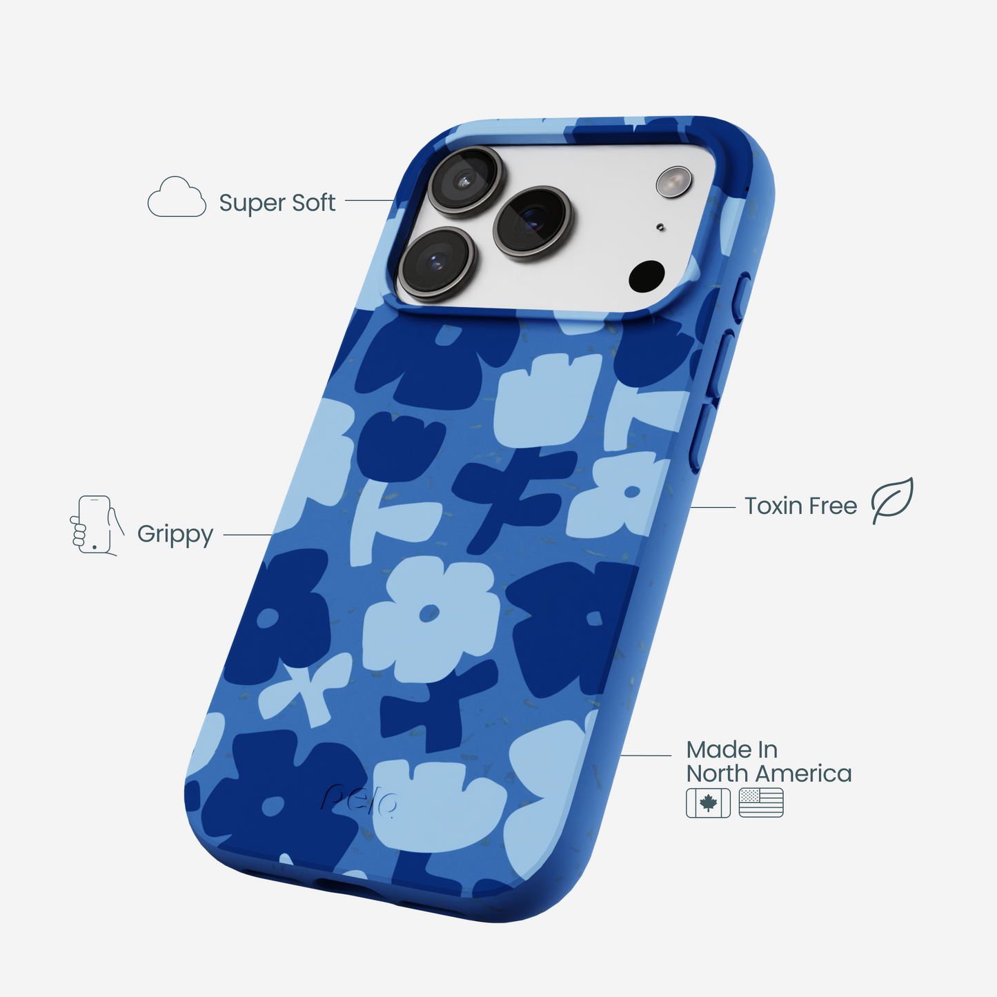 Electric Blue Daydream Blooms iPhone 17 Pro Case