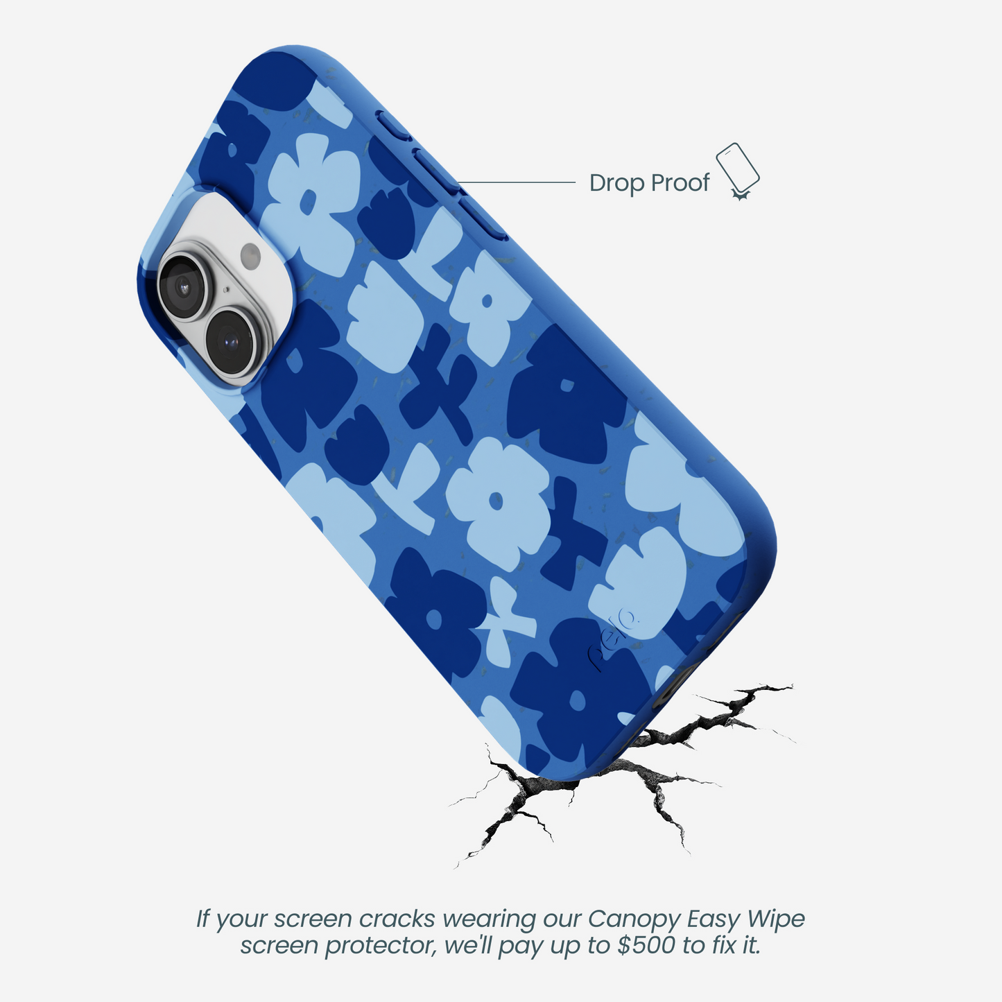 Electric Blue Daydream Blooms iPhone 17 Case