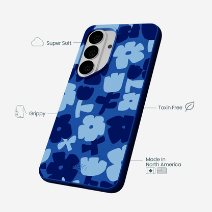 Electric Blue Daydream Blooms Samsung Galaxy S26 Case
