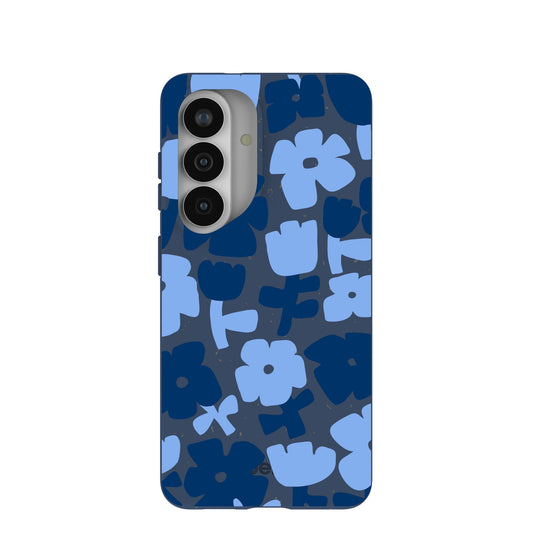 Navy Blue Daydream Blooms Samsung Galaxy S26 Case