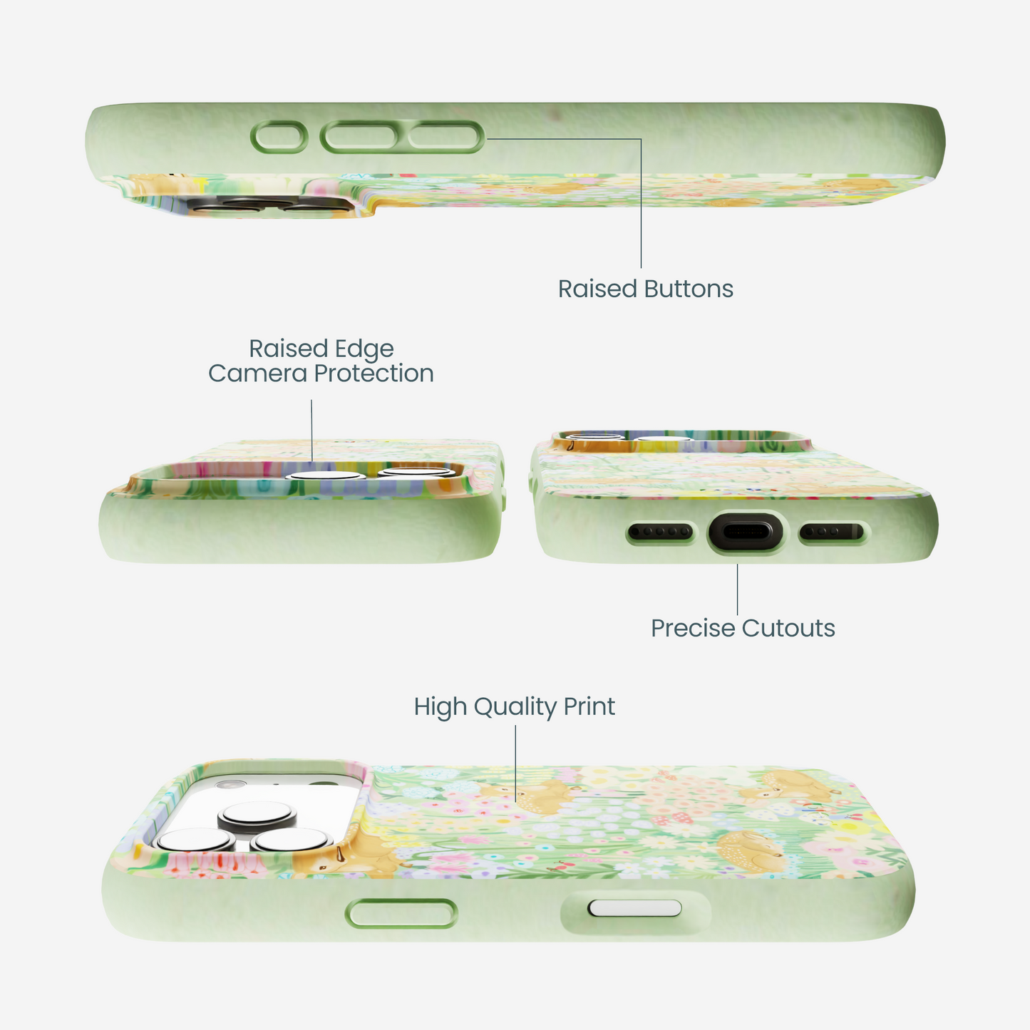 Sage Green Deer Dreams iPhone 17 Pro Case