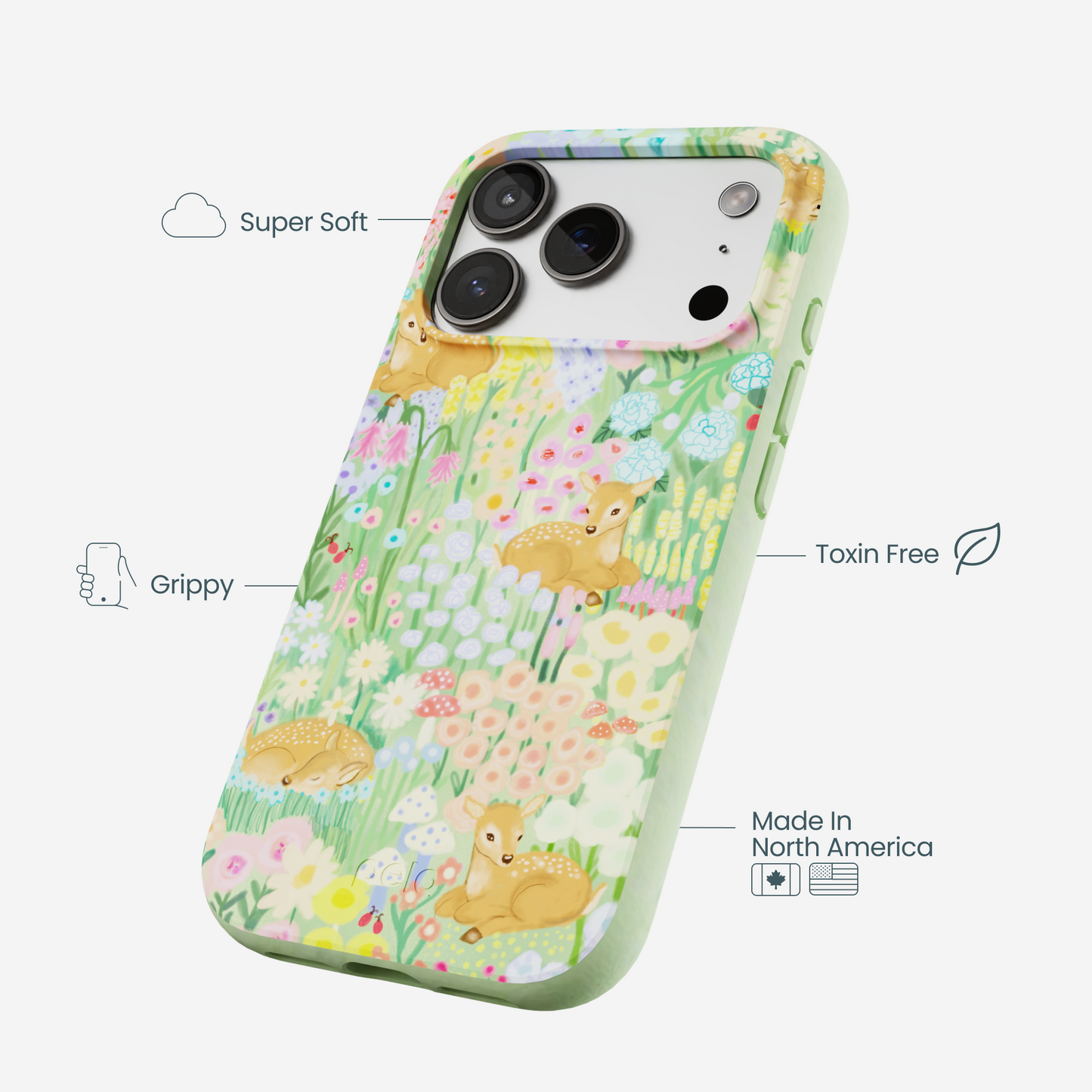 Sage Green Deer Dreams iPhone 17 Pro Case