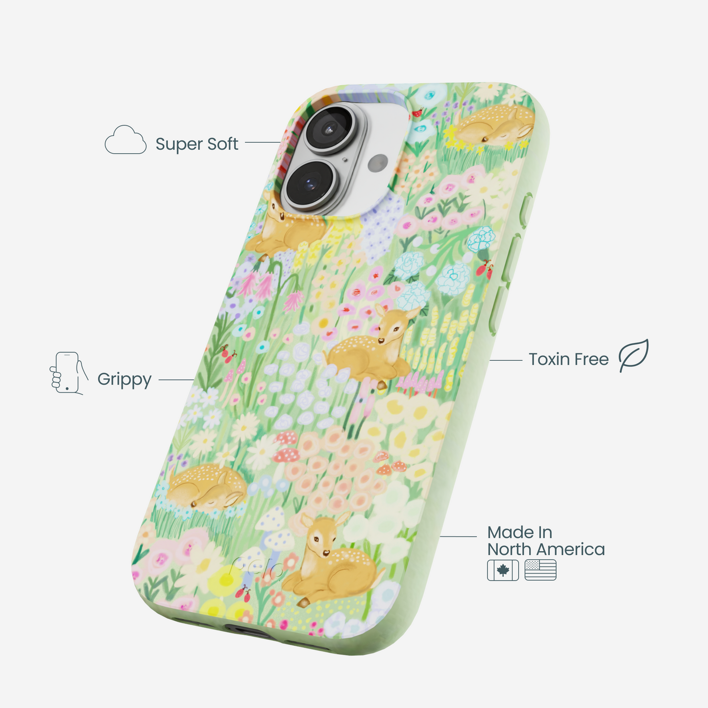 Sage Green Deer Dreams iPhone 17 Case