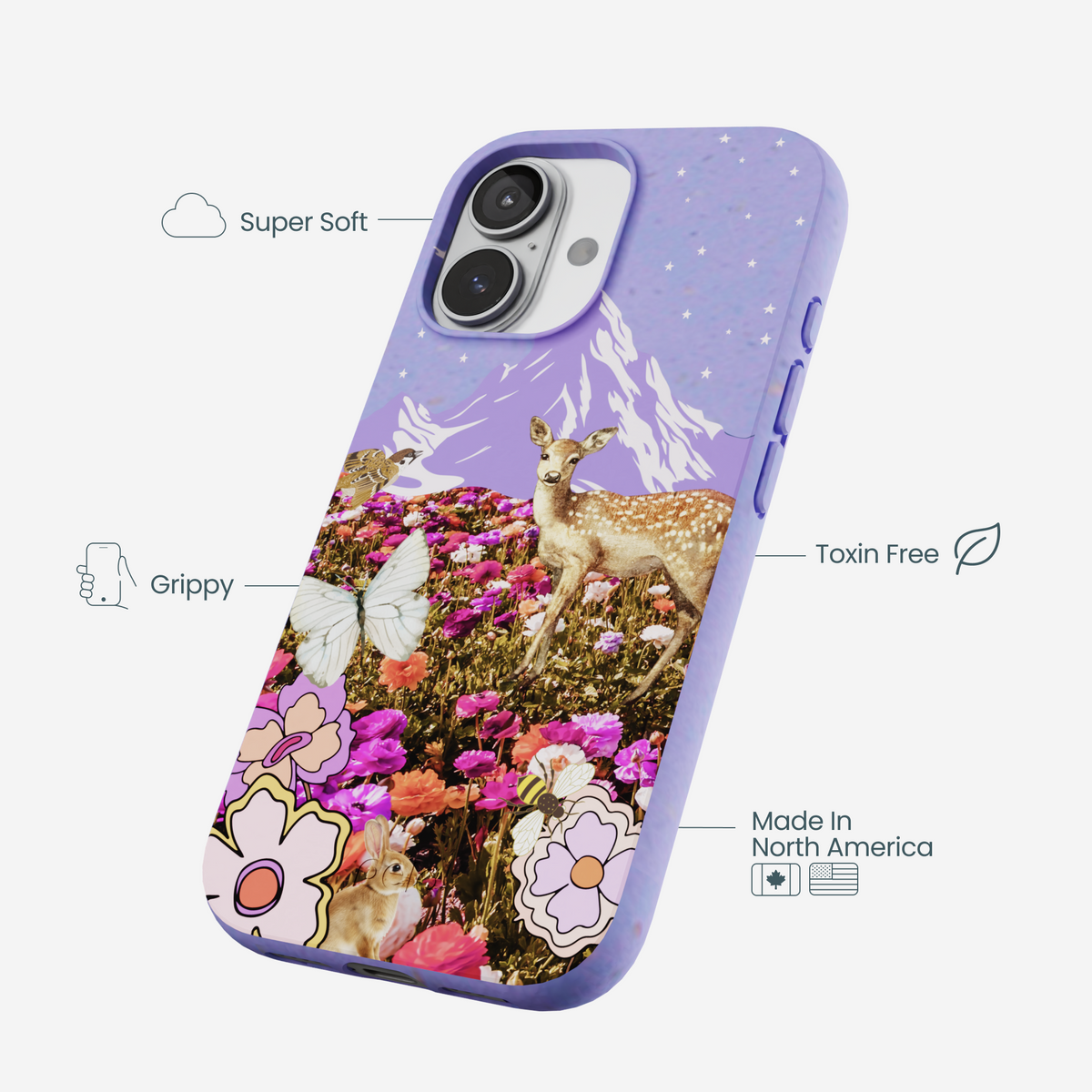 Lavender Deer Meadow iPhone 17 Case