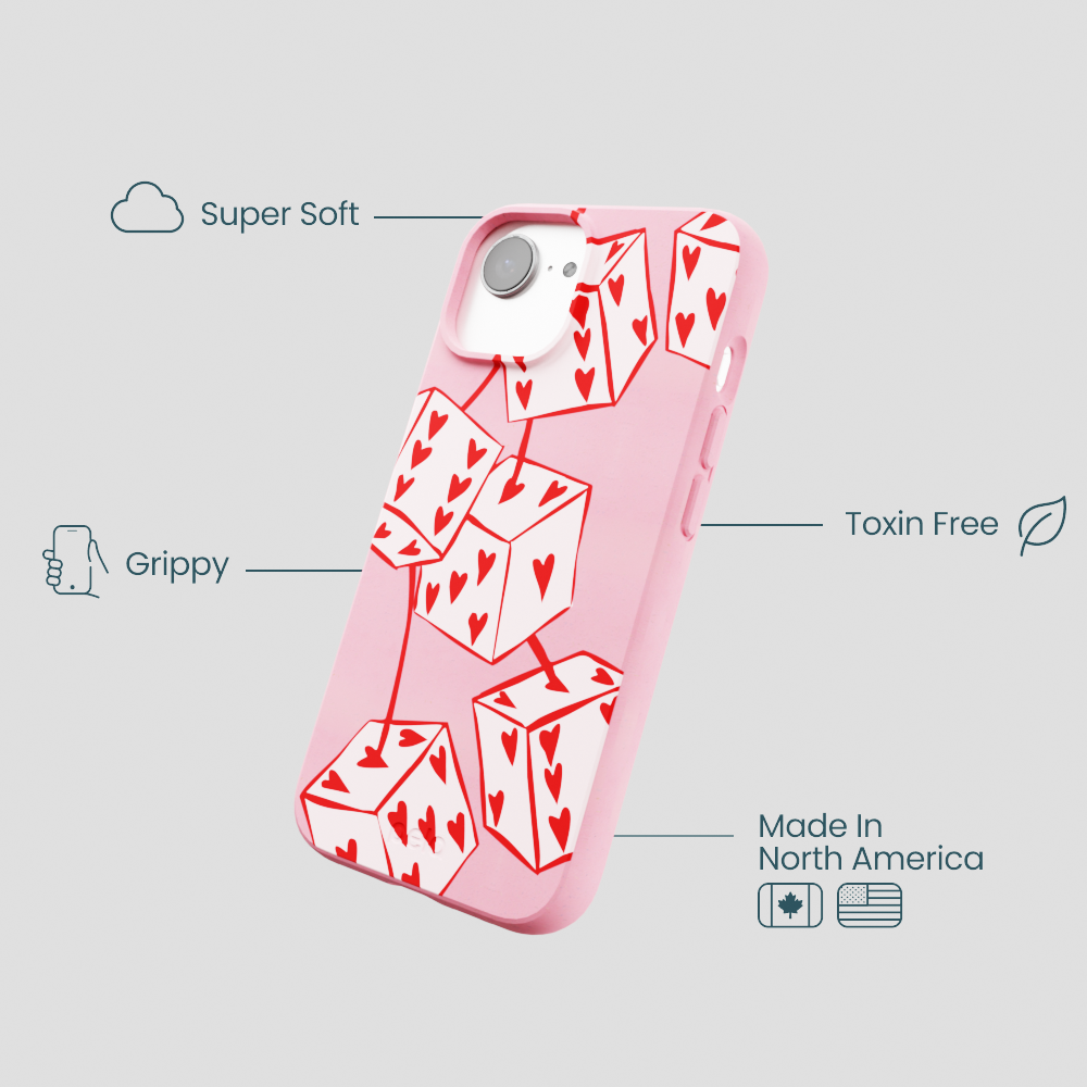 Bubblegum Pink Dicey Cherries iPhone 16e/17e Case
