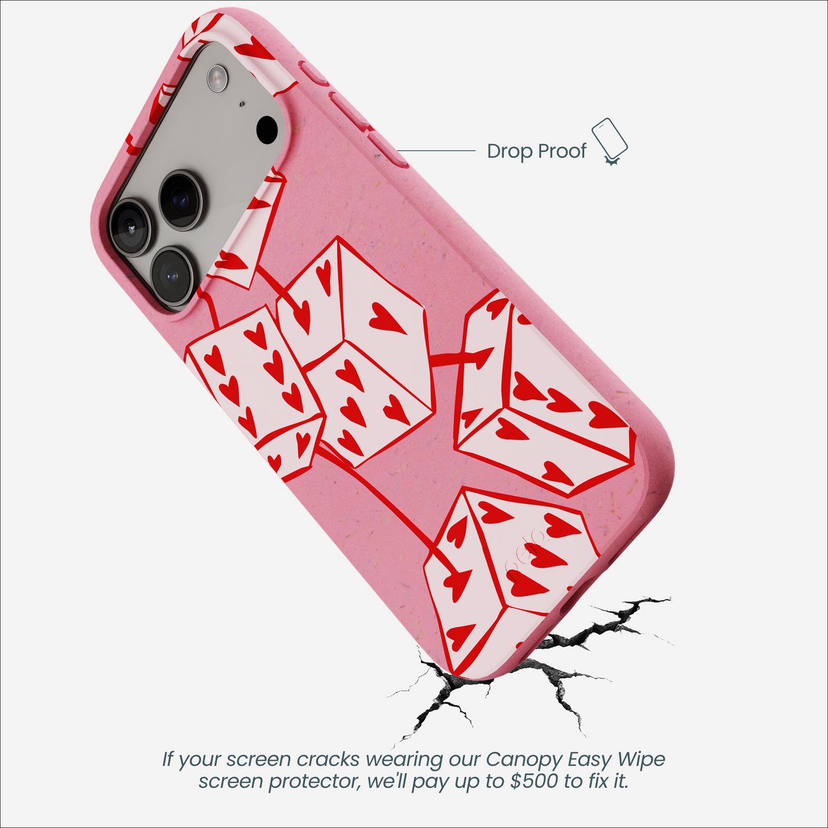 Bubblegum Pink Dicey Cherries iPhone 17 Pro Max Case