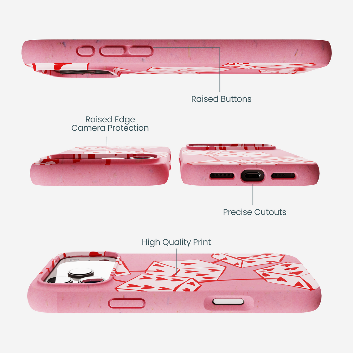 Bubblegum Pink Dicey Cherries iPhone 17 Pro Max Case