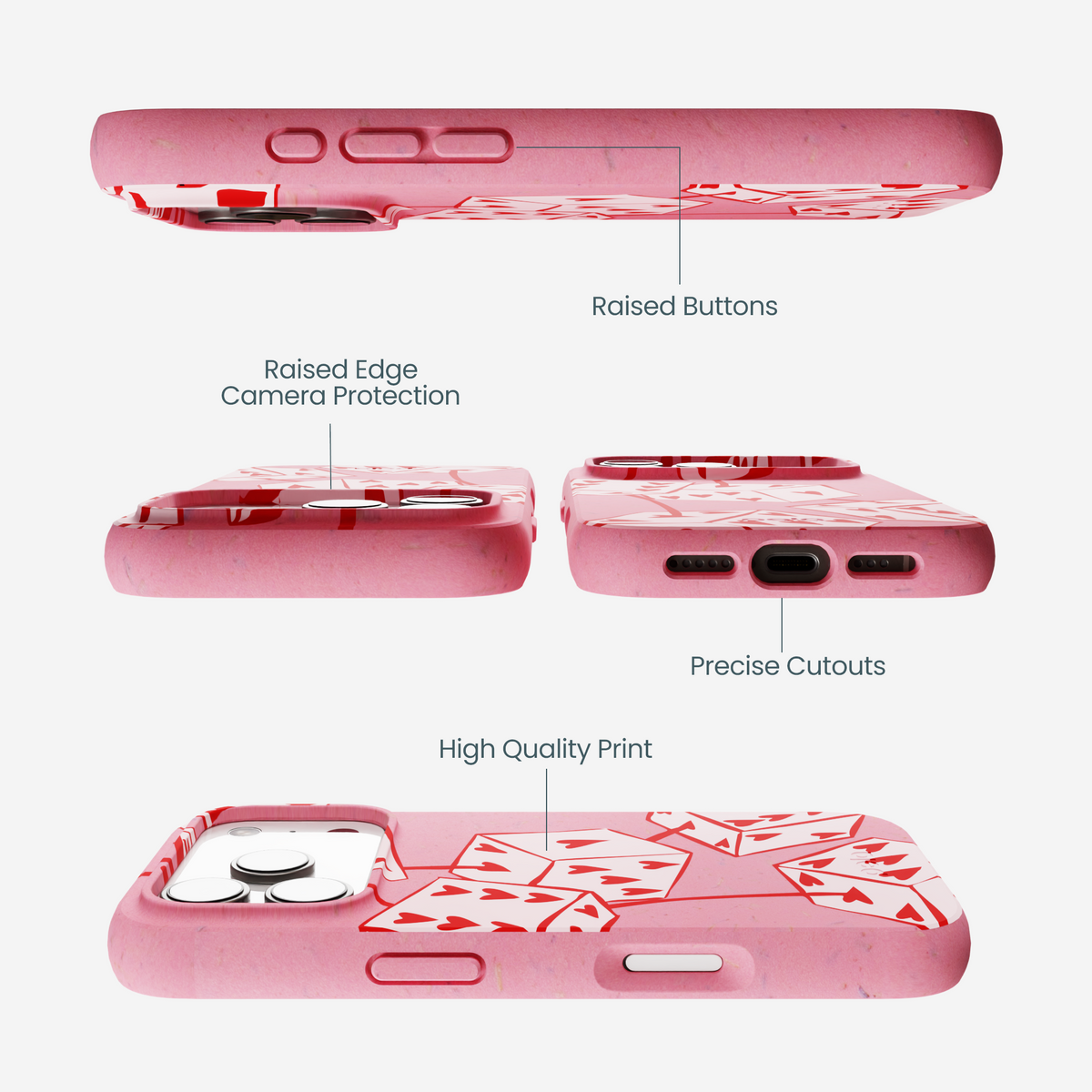 Bubblegum Pink Dicey Cherries iPhone 17 Pro Case