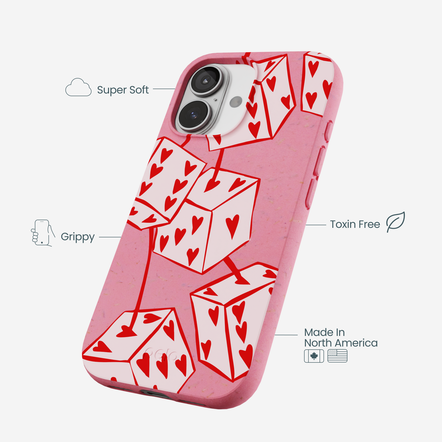 Bubblegum Pink Dicey Cherries iPhone 17 Case