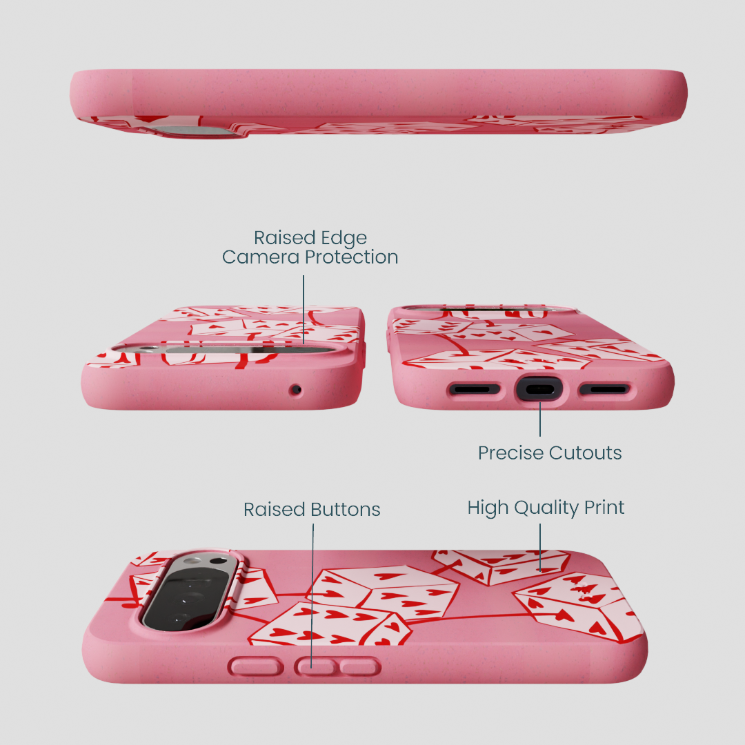 Bubblegum Pink Dicey Cherries Google Pixel 10 Pro XL Case