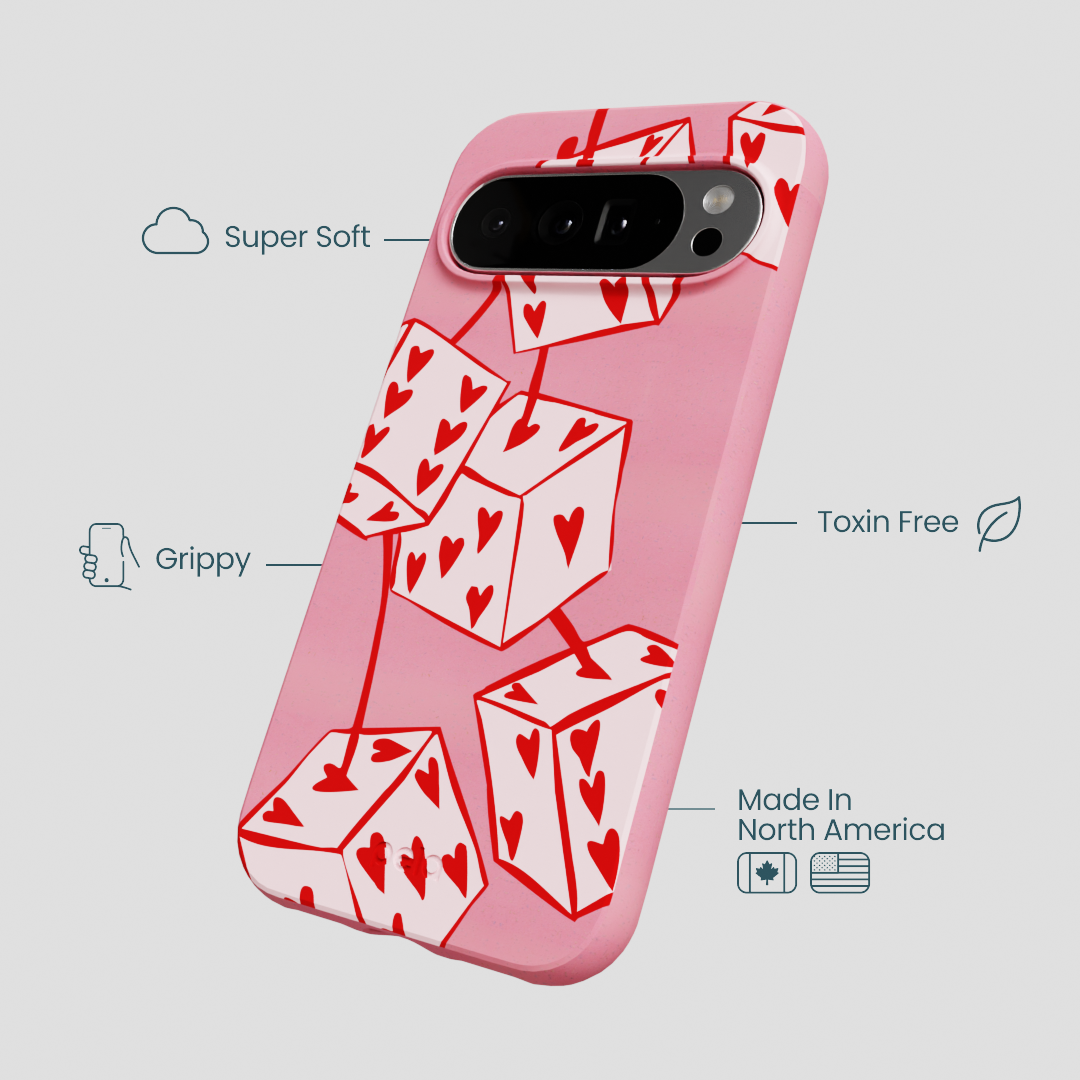 Bubblegum Pink Dicey Cherries Google Pixel 10 Pro XL Case