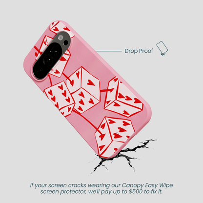 Bubblegum Pink Dicey Cherries Google Pixel 10/10 Pro Case