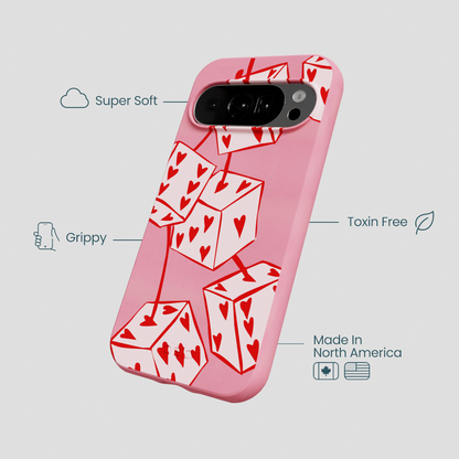 Bubblegum Pink Dicey Cherries Google Pixel 10/10 Pro Case