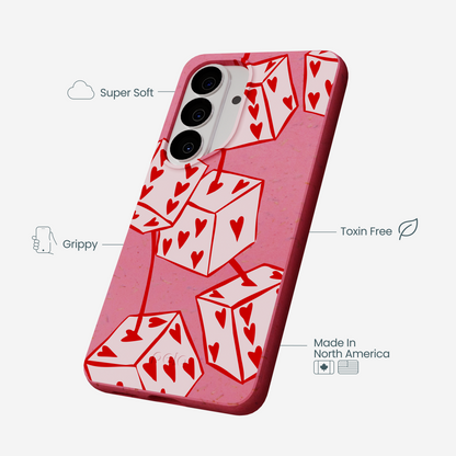 Bubblegum Pink Dicey Cherries Samsung Galaxy S26 Case
