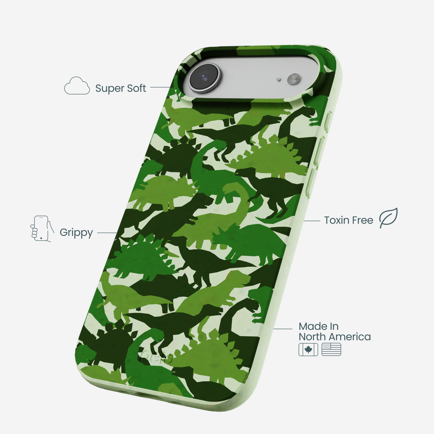 Sage Green Dino Camo iPhone Air Case