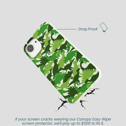Sage Green Dino Camo iPhone 16e/17e Case