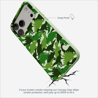 Sage Green Dino Camo iPhone 17 Pro Max Case