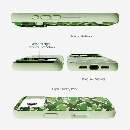 Sage Green Dino Camo iPhone 17 Pro Case